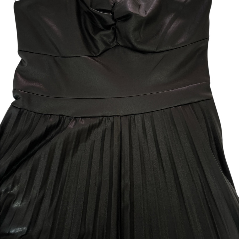 Scoop Elegant Black Faux Leather Strapless Dress NWT Small - Picture 6 of 7